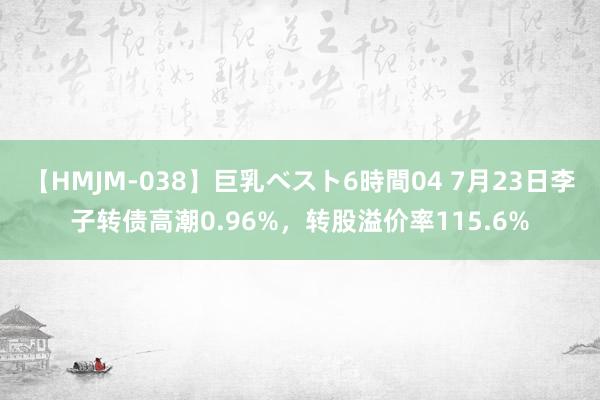 【HMJM-038】巨乳ベスト6時間04 7月23日李子转债高潮0.96%，转股溢价率115.6%