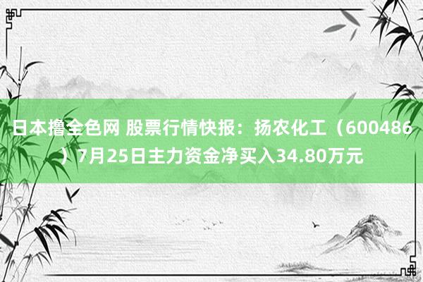 日本撸全色网 股票行情快报：扬农化工（600486）7月25日主力资金净买入34.80万元