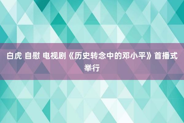 白虎 自慰 电视剧《历史转念中的邓小平》首播式举行